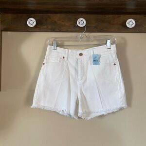 NWT LOFT White Frayed Hem Denim Shorts